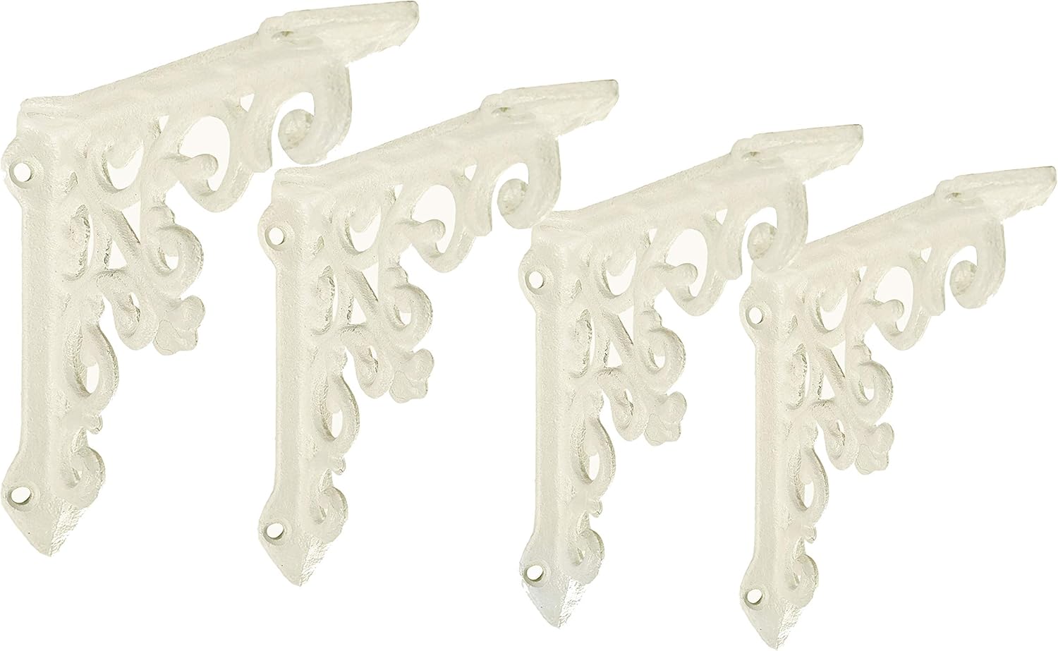 NACH js-90-061AW Cast Iron Victorian Shelf Mount Bracket, Small 4.92 x 1.18 x 4.92 Inches, White, 4 Pack: Home Improvement