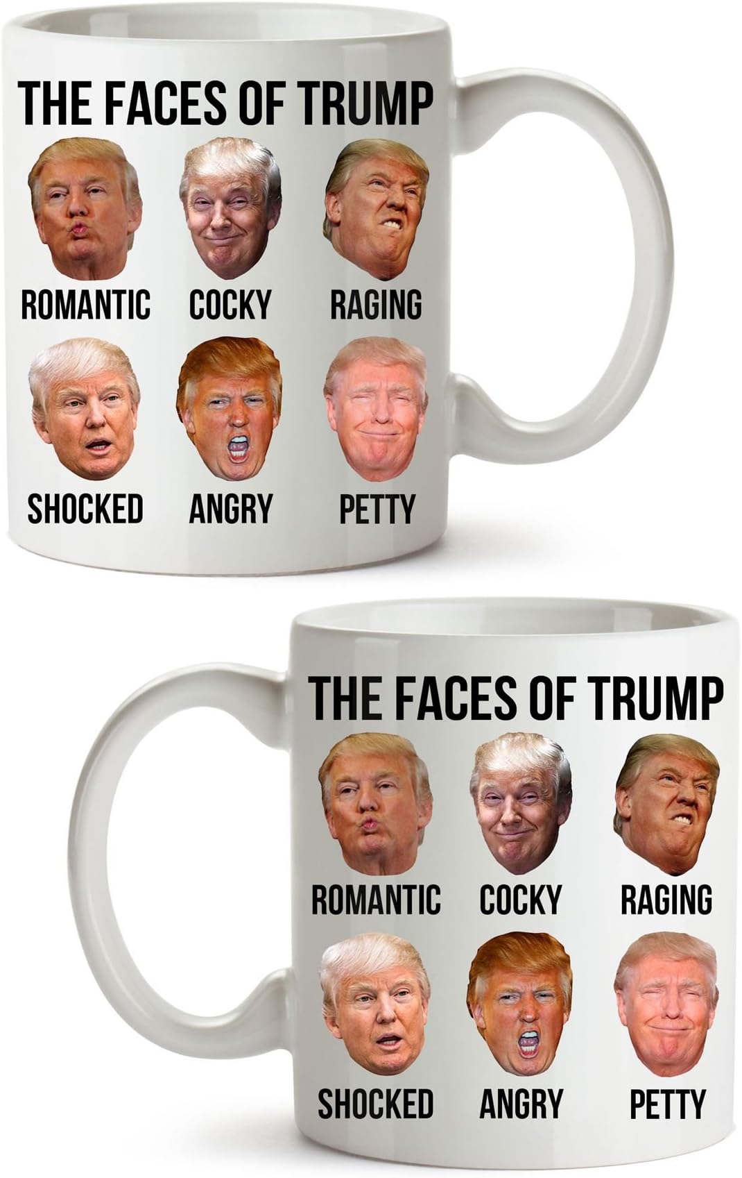 The Faces Of Trump Mug Funny Donald Trump Slogan Gift Present