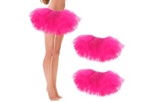 ILHSTY 3 Pack Women Teens Adult Tutu Skirt, 5 Layers Puffy Classic Tulle Tutus Skirts for Women Ballet Run Party Halloween Costume