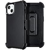 Yowtrey for Defender iPhone 15 Case with Clip,for Holster iPhone 15 Case with Kickstand,for Heavy Duty iPhone15 Phone Cases Rugged 2 Layers of Sturdy,Anti-Drop for iPhone15Case Protective(Black)
