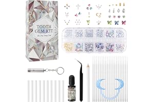 MYYSOQUZ Tooth Gem Kit, DIY Crystals Jewelry Kit, 420PCS 24 Shapes Professional Fashionable Tooth Gems, Teeth Jewelry Starter kit, transparent