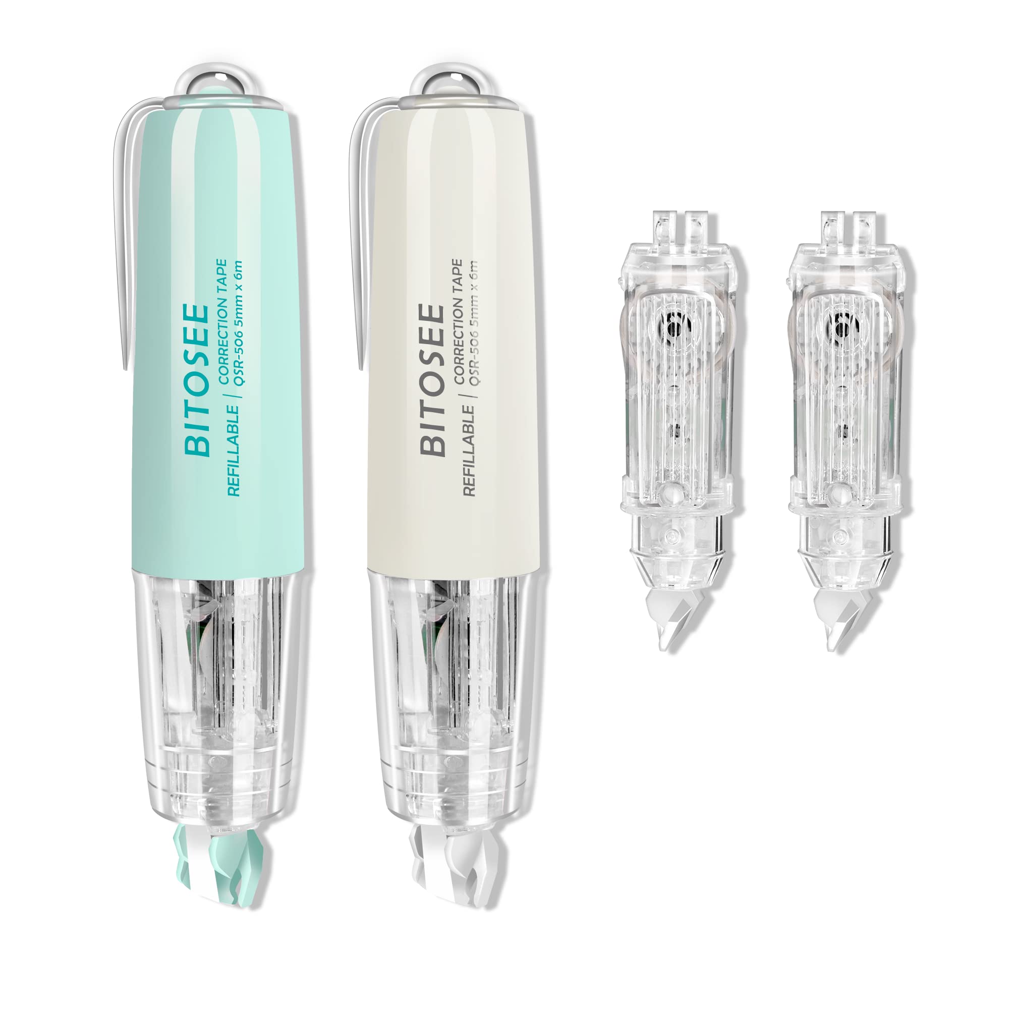 BITOSEE Refillable Retractable Quick Dry White Out