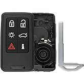 KeylessOption Keyless Entry Remote Smart Key Fob Case Shell Button Pad Outer Cover For Volvo KR55WK49264