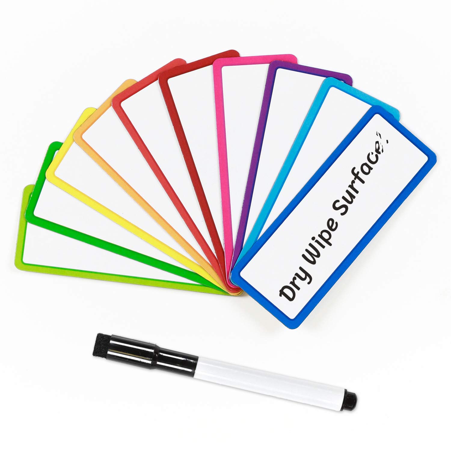 The Magnet Shop - Magnetic Dry Wipe Labels Multi-Coloured, Flexible Dry Erase Small Whiteboard for Your Fridge, Home, School, Office, Warehouse. Great for Agile, Scrum, Kanban or Lean (30mmx80mm)