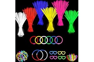 YOFOBU Glow Sticks Bulk Light Up Bracelet Glow Necklaces with Connectors 50ct 8" Glowsticks 4th of July Neon Party Supplies for Hawii Carnival Halloween Christmas Birthday Wedding (Colorful)
