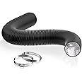 HG POWER 3 Inch 16Ft Dryer Vent Hose, PVC Silencer Duct Flexible Ducting Noise Reducer, Vent Hose for Inline Duct Fan (75mm-5