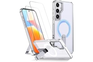Magnetic Case for Samsung Galaxy S25 S24 Cover Compatible with MagSafe - with 2 Pieces Tempered Screen Protector, Ultra-Slim 