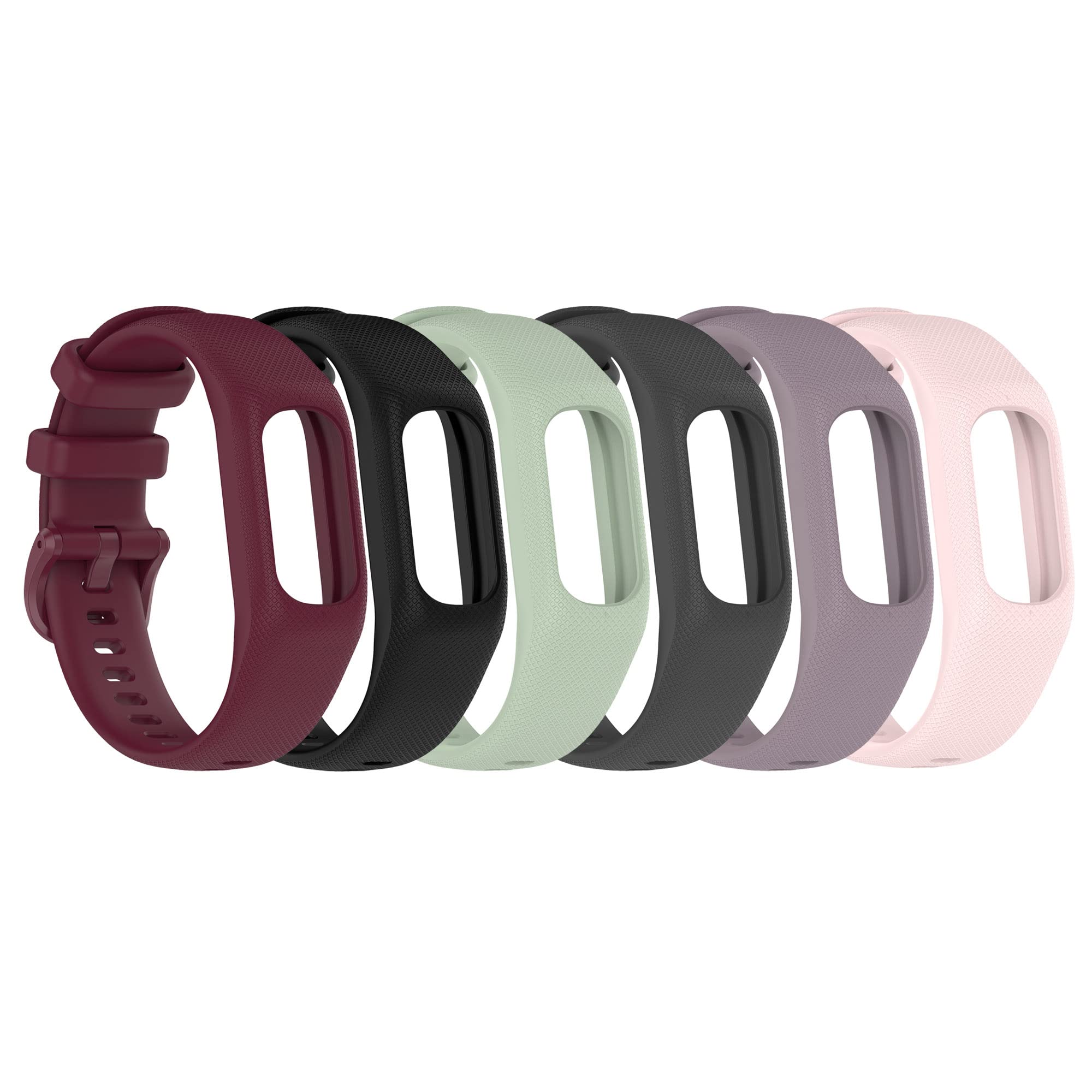 Chofit 6-Pack Straps Compatible with Garmin Vivosmart 5 Strap, Soft Silicone Sport Wristband Replacement Arm Band for Vivosmart 5 Fitness Tracker (6A, Small)