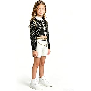 Ziretib Girls Stage Costume Kids Halloween Outfits Cosplay Party Dress Up