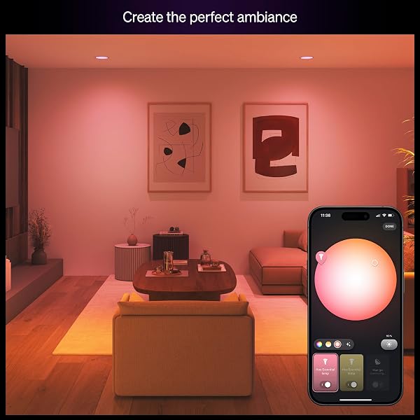 PHILIPS HUE ESSENTIAL SMART LED BR30 BULB 2-PACK, WHITE AND COLOR AMBIANCE, E26, 7.2W, 2200K-6500K, 650 LUMENS, DIMMABLE, WORKS WITH ALEXA, GOOGLE ASSISTANT, APPLE HOME