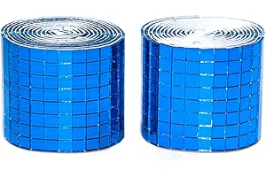 Giftmeet Self Adhesive Disco Ball Mirror Tiles, 3200 Pieces, 5 x 5 mm, Blue, Geometric, Multi-Surface, Vinyl, Modern, DIY Craft, Outdoor, Roll, Square, Mosaic Tiles