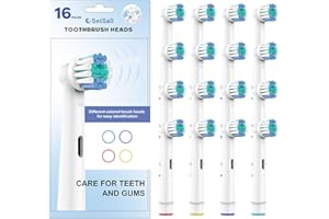Toothbrush Heads for Oral B, 16 Pack Professional Electric Toothbrush Replacement Heads Medium Soft Dupont Bristles Replaceme
