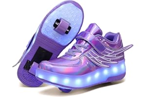 HAPPY ROLLER Roller Skate Shoes for Kids Boys Girls LED Roller Sneakers Light Up Fashion Flashing Wheels Shoes Rechargeable