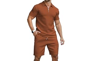 KUYIGO Men's Polo Shirt and Shorts Set Summer Outfits Fashion Casual Short Sleeve Suit for Men 2 Piece Tracksuit