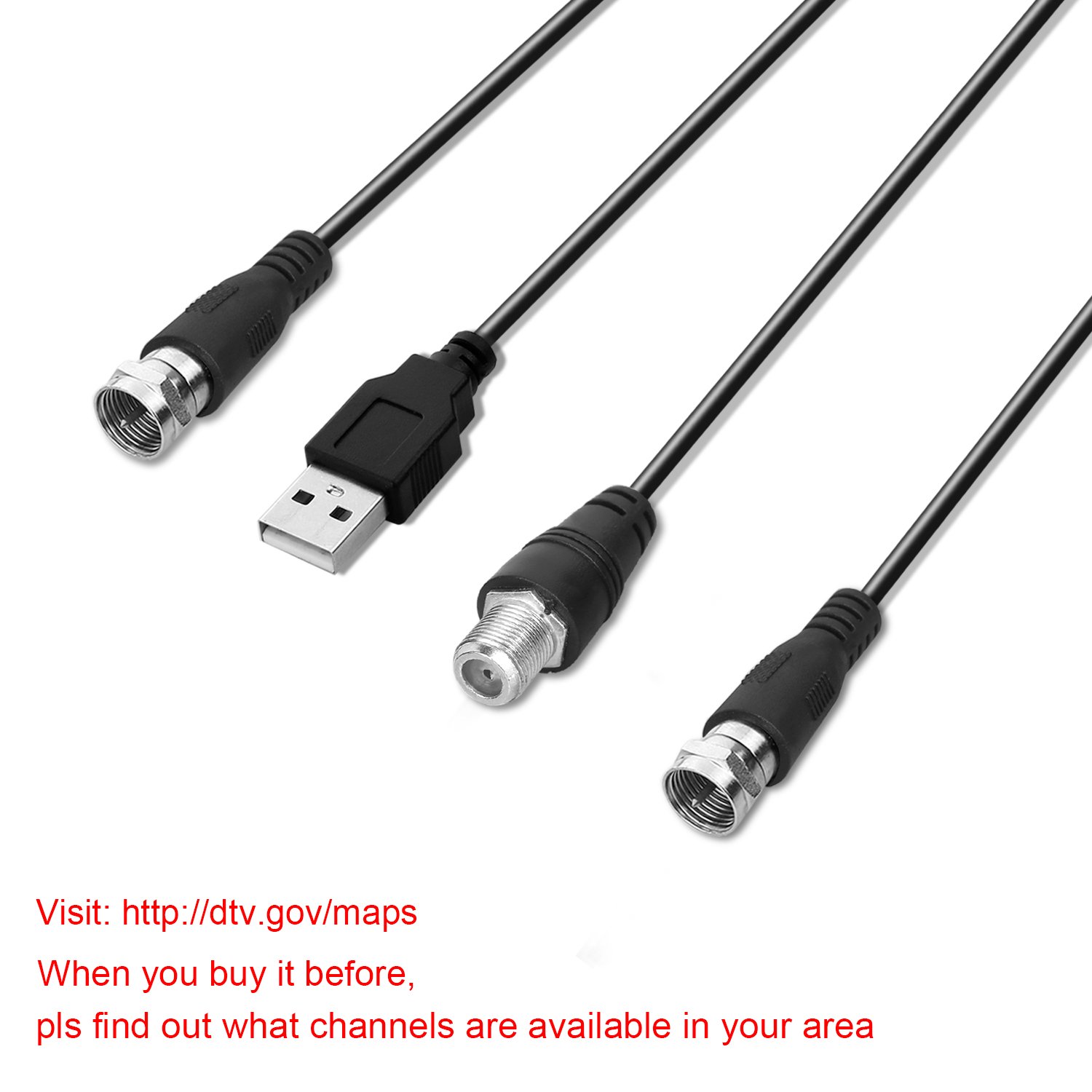 HDTV Antenna,WAAO TV Antenna 35 Mile Range with Detachable Amplifier Signal Booster Upgraded Version, USB Power Supply and 10ft Coax Cable Supports 1080p Full HD(Clear)