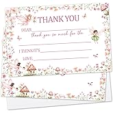 Zwsrplo Fairy Kids Birthday Party Thank You Cards, 20 Butterfly Fill In the Blank Thank You Cards for Kids Teen, Birthday Graduation Party Thank You Notes For Boys or Girls -02
