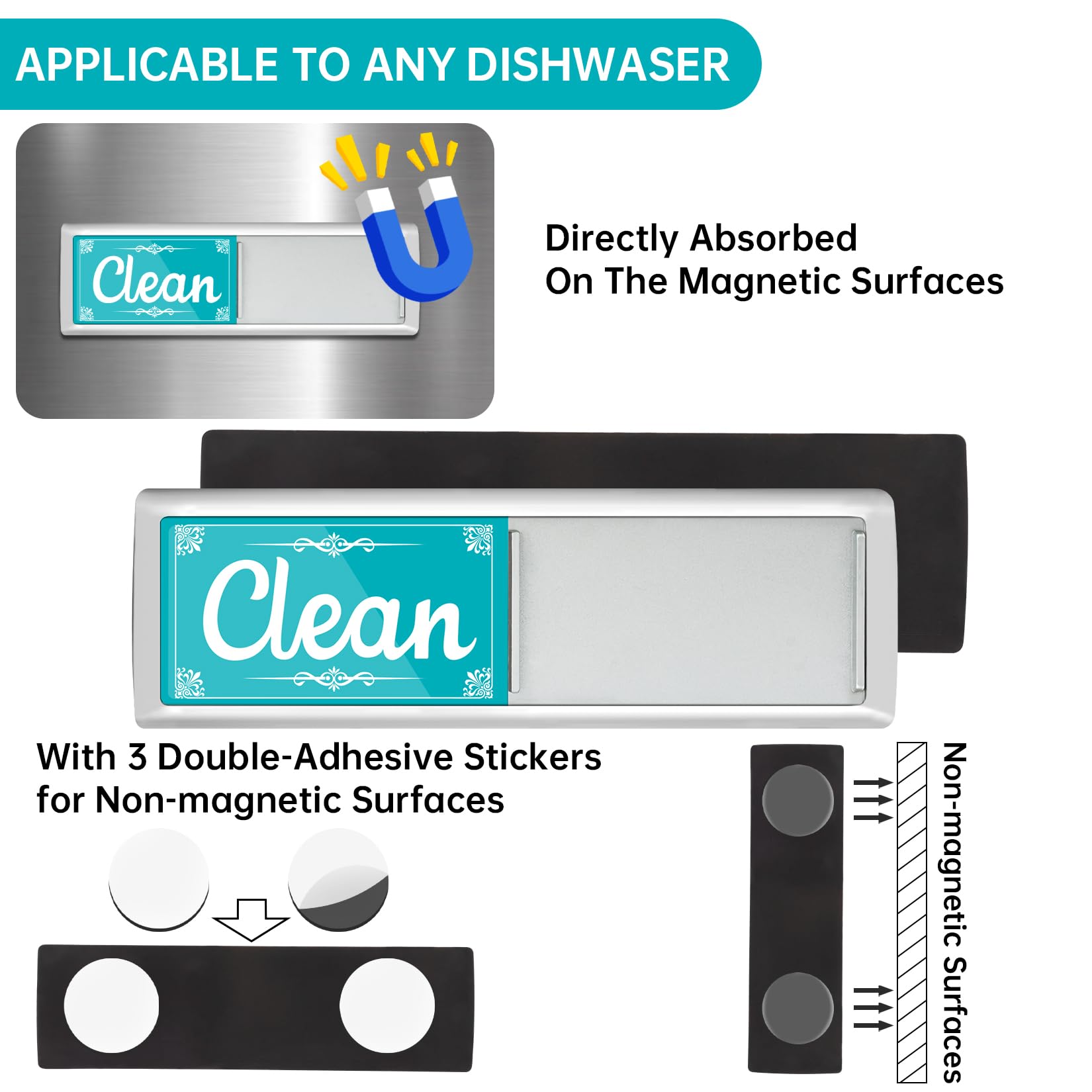 Dishwasher Magnet Clean Dirty Sign, Green & Blue Clean Dirty Magnet For Dishwasher, Refrigerator, Kitchen Signs,Kitchen Decor And Accessories