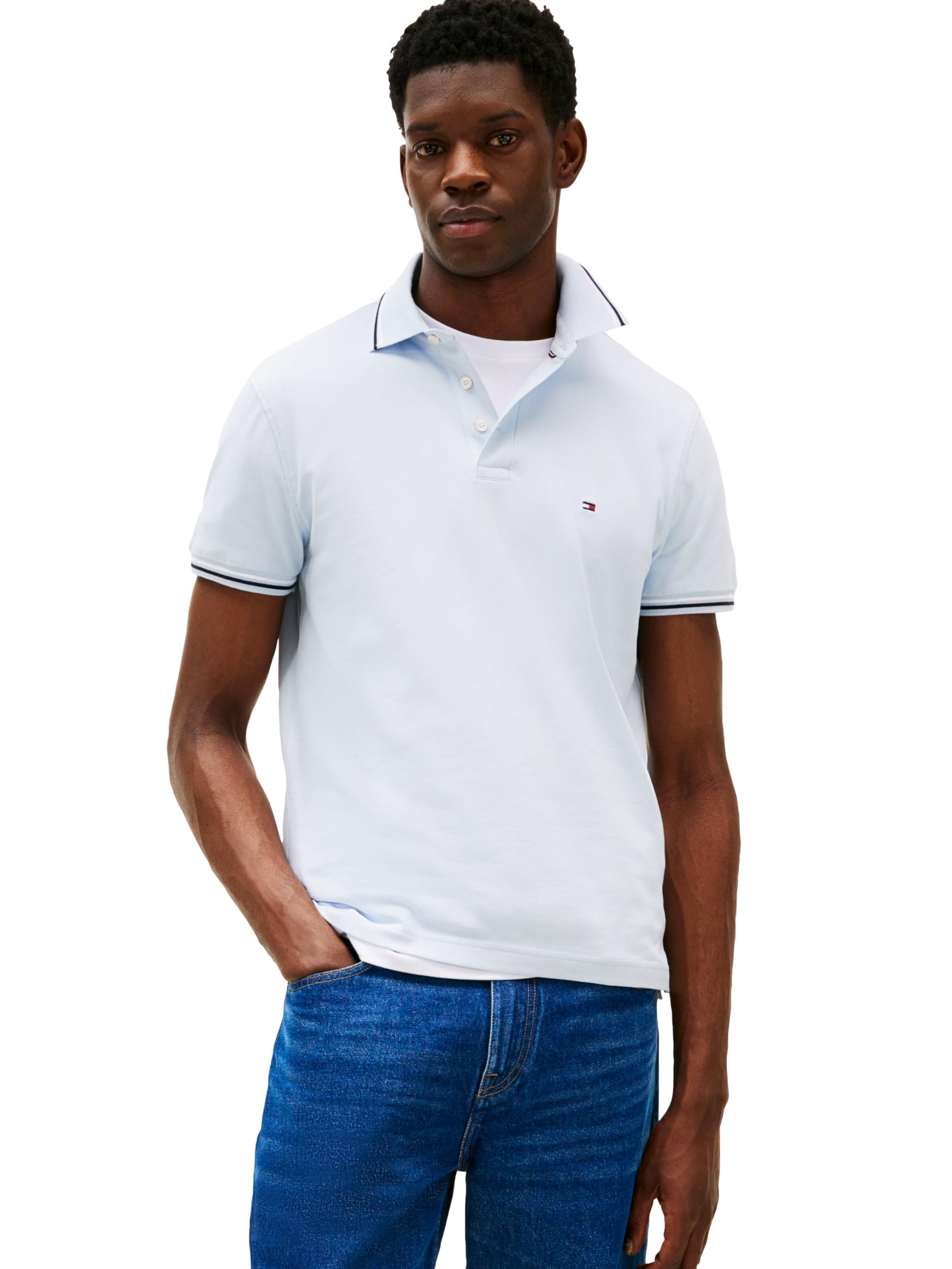 Tommy Hilfiger Men's Tipped Slim Short Sleeve