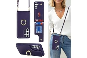 Cavor for Samsung Galaxy S25 Case Wallet with Card Holder for Women, for Galaxy S25 Crossbody Case with Strap, 360°Rotatable 