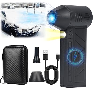 Snow Whiz Turbo Blower, Snowwhiz Turbo Blower with Led, Mini Turbo Snow Blower for Car,3 Gear Adjustable Super Power Turbo Breeze Electric Blower,Clear Snow 10x Faster