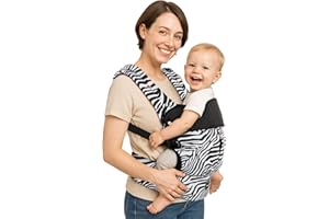 SAFOTAD Baby Carrier with Lumbar Support, Cozy Baby Carrier Newborn to Toddler with Adjustable Seat Size, Ergonomic Infant Carrier with 3-Way Carry, Front Facing Toddler Hodler Carrier for Mom & Dad, Zebra