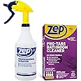 Zep Professional Sprayer Bottle and Pro-Tabs Bathroom Cleaner Dissolvable Tablets - HDPRO36 32 Fl. Oz. and ZUBCTAB 4 Tablets - Just Add Water, Removes Soap Scum, Dirt and Calcium