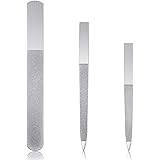 Urbanstrive Nail Care 3 Pieces Diamond Nail File Set Stainless Steel Double Side Nail File Metal Sapphire Buffer File Manicur