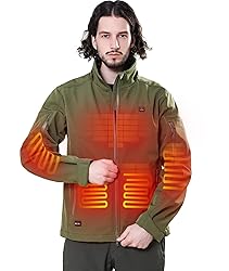 DEWBU Soft Shell Heated Jacket for Men with 12V