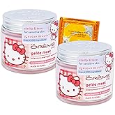 The Crème Shop x Hello Kitty Face Mask Pack - Bundle with Klean Beauty Gelee Masks Made in Korea with Niacinamide & Strawberry to Clarify & Tone Sensitive Skin | The Creme Shop Skin Care
