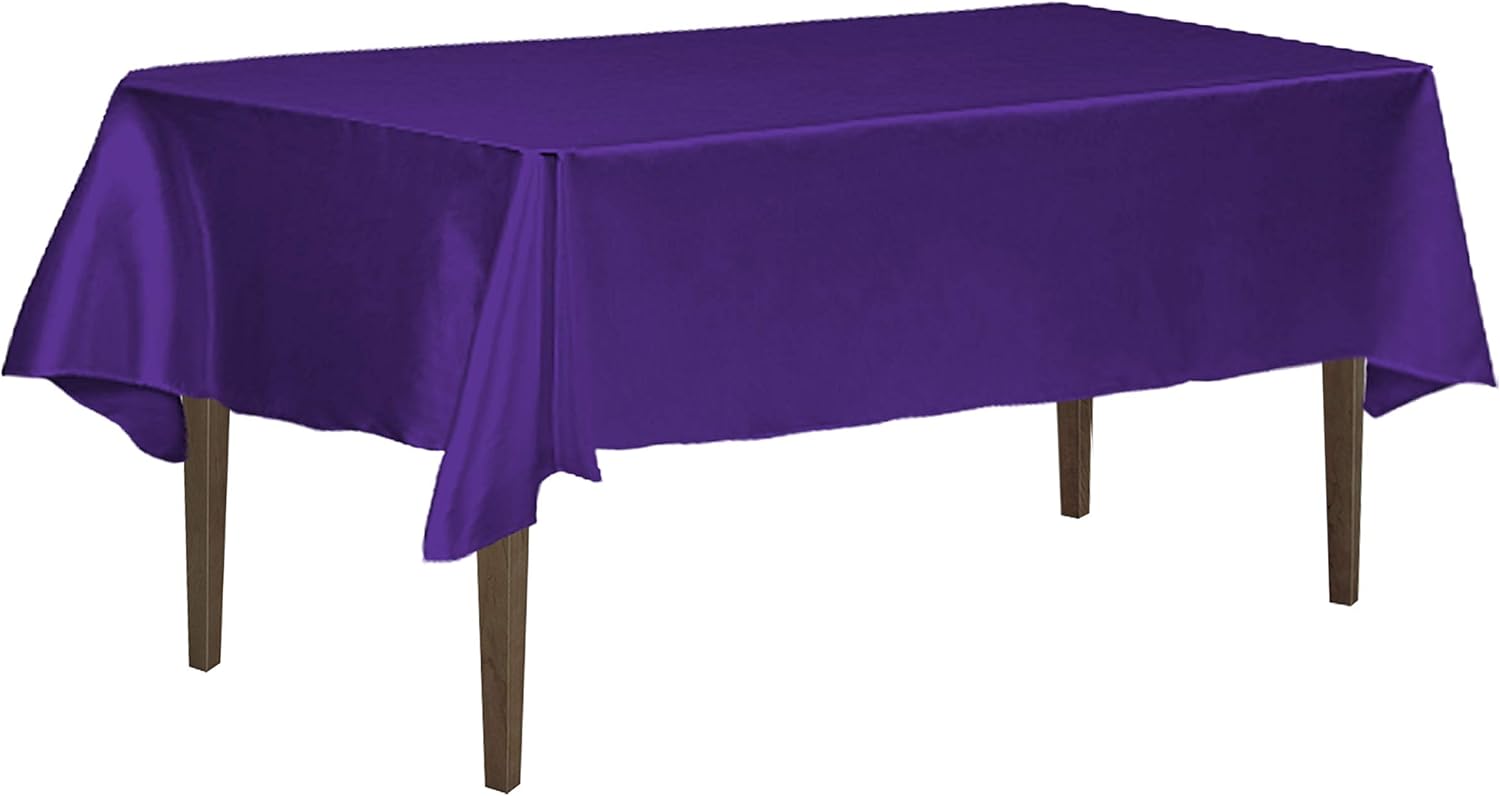 Best dark purple satin table cloth