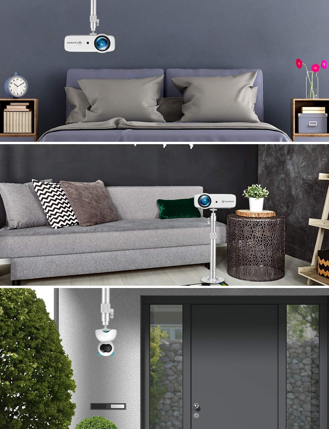 VANKYO Universal Extending Projector Ceiling Mount with Height Extendable Length 11.8" - 19.7" Adjustable 360°Angle Rotatable Drop Ceiling Projector Mount, Compatiable with VANKYO Leisure 3: MP3 Players & Accessories