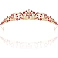 TOBATOBA Red Tiara Crowns for Women Girls Queen of Heart Crown Wedding Tiara Princess Tiara for Wedding Prom Quinceanera Birthday Crown Halloween Hair Accessories