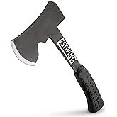 ESTWING Camper's Axe, 14" Black Axe with Stake Puller, EB-25A | Made in USA, Outdoor Versatility, Patented Shock Reduction Grip, Forged In One Piece, Heavy Duty Sheath