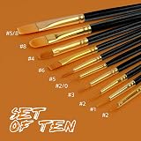 Aniyoo 20 Pcs Paint Brush Set Nylon Hairs Wooden Handles Gold Tube Interface view 4