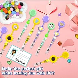 15pcs Candy Beadable Badge Reels Making Kits