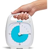 TIME TIMER Plus 20 Minute Desk Visual Timer - Countdown Timer with Portable Handle for Classroom, Office, Homeschooling, Study Tool with Silent Operation (White)