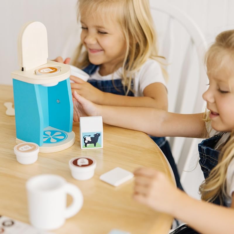 Jogo de Madeira para Preparar e Servir Café, Brinquedos de Imitação, Brinquedos de Madeira para Crianças, 3+, Presente para Rapaz ou Menina