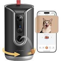 TKENPRO 2K Pet Camera Treat Dispenser, AI Photo Album, Dog Camera with 360° Auto Tracking & 5G/2.4G WiFi, 2-Way Talk, Remote 