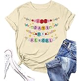 100 Days of School Shirt Women Teacher Bracelet Graphic Shirts 100th Days of School Tshirt Teaching Short Sleeve Tee Top
