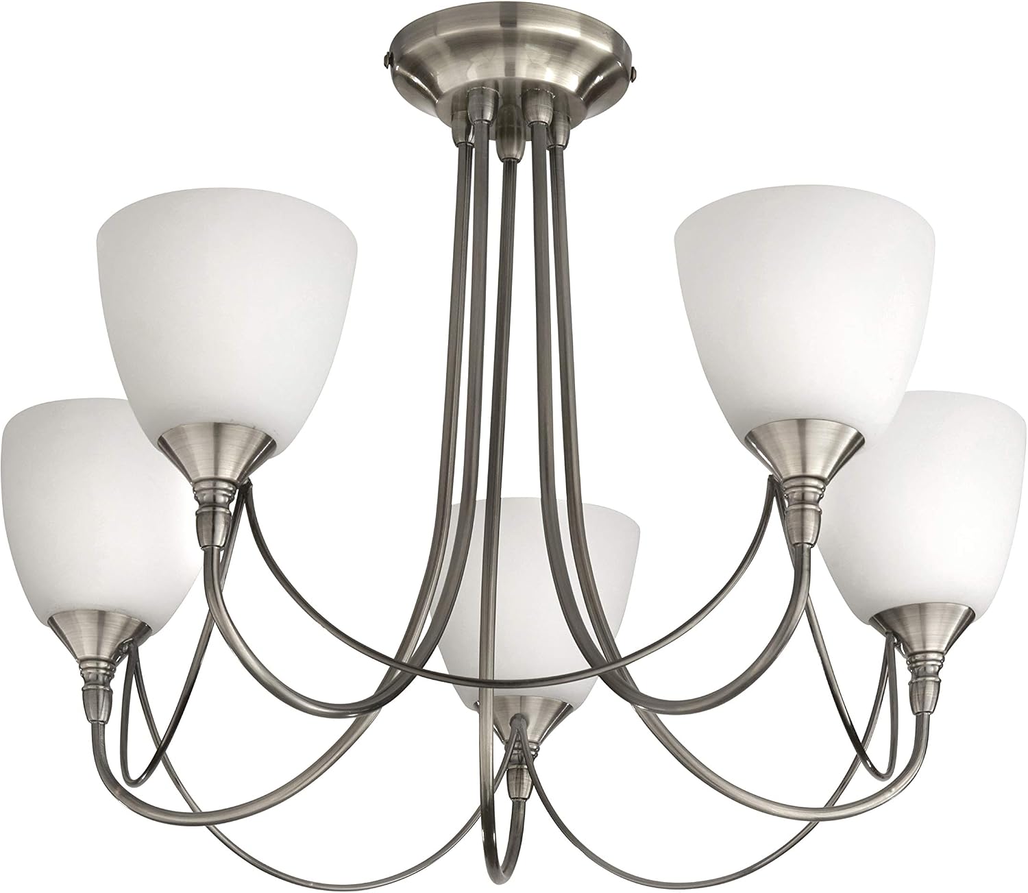Village At Home Nottingham 5 Light Style Chandelier Satin Chrome