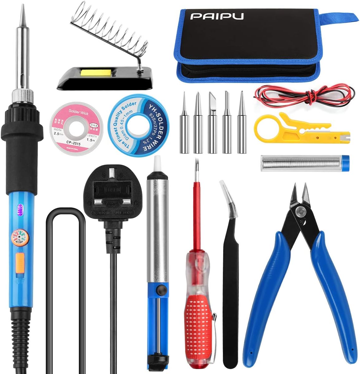 Soldering Iron Kit – PAIPU 18 in 1 Welding Tools with Adjustable ...
