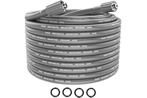 POHIR Pressue Washer Hose 25ft x 1/4", Upgrade Super Flexible Kink Resistant Heavy Duty High Pressure Hose 4000psi, Universal Electric Power Wash Extension Replacement Hose