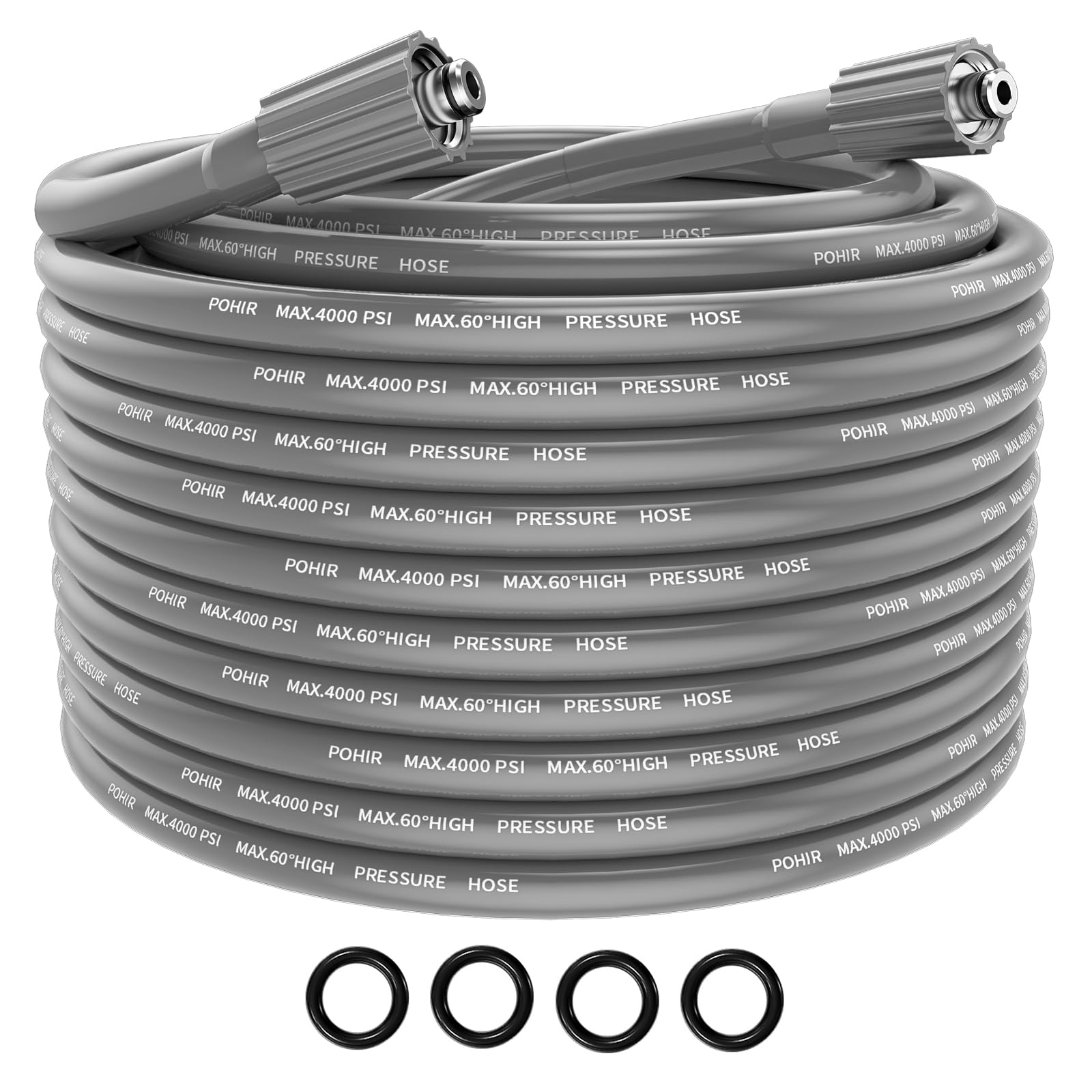 Photo 1 of POHIR Pressue Washer Hose 25ft x 1/4", Upgrade Super Flexible Kink Resistant Heavy Duty High Pressure Hose 4000psi, Universal Electric Power Wash Extension Replacement Hose