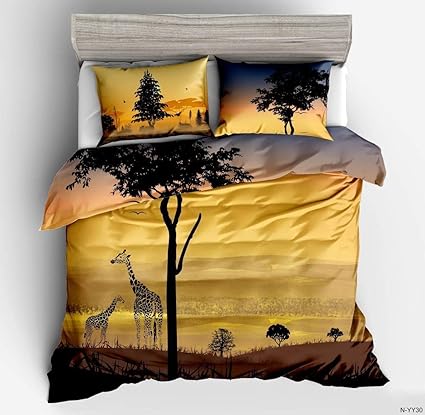 Amazon Com Tookkata 1 Set 3d Yellow Giraffe Bedding Set