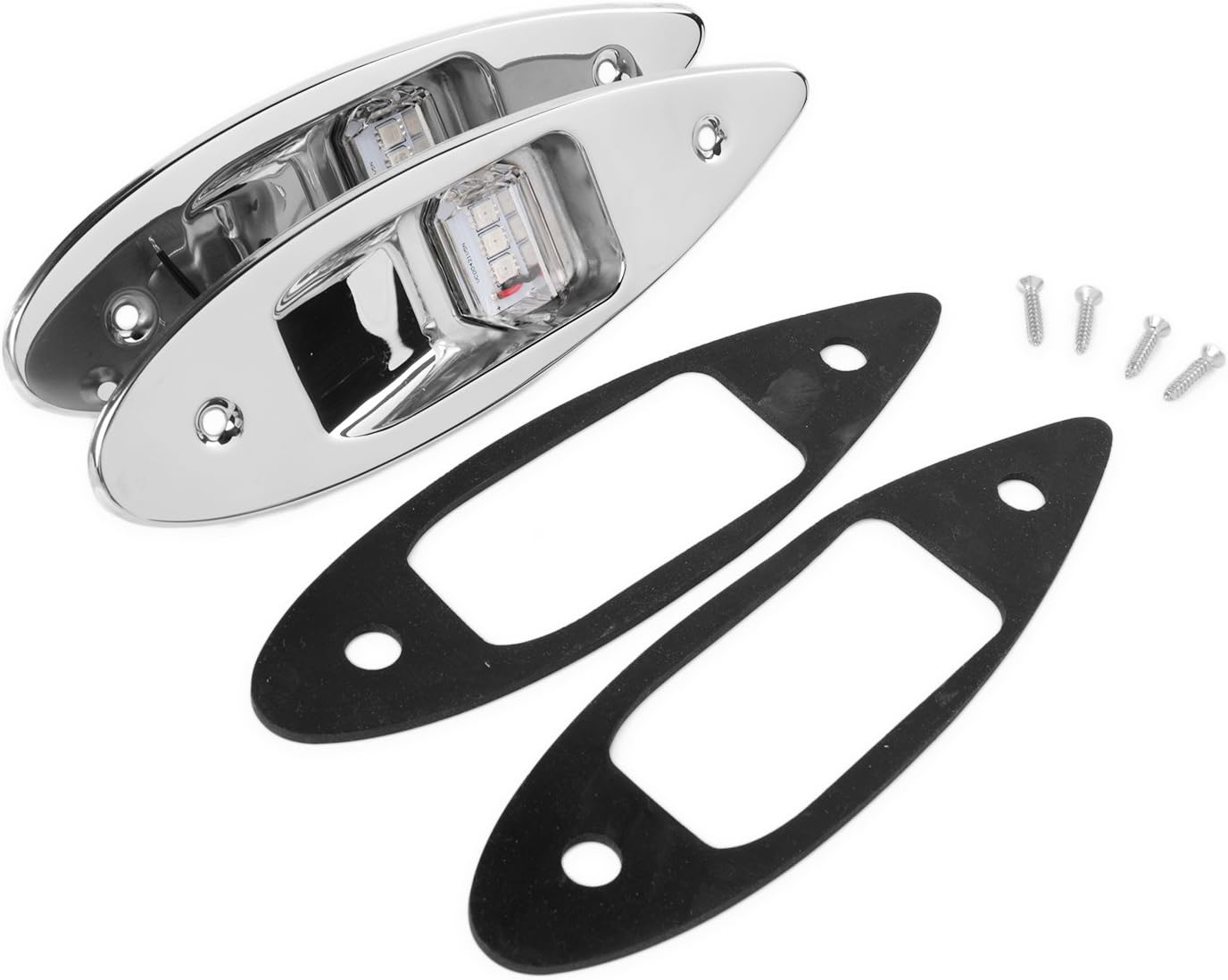 LEANINGTECH One Pair Marine Boat Yacht Light 12V Stainless Steel, Waterproof, LED Bow Navigation Lights Pontoons Sailing Signal Lights, Teardrop Bow Lights, Red and Green : Sports & Outdoors