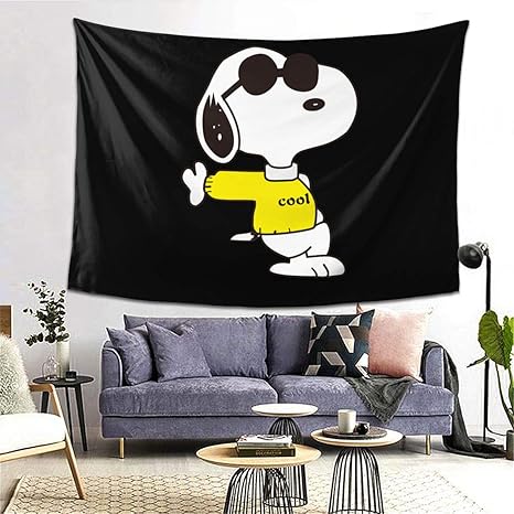 Amazon Co Jp スヌーピー おしゃれ インテリア 多機能壁掛け 寝室 背景布 窓カーテン 室内装飾 タペストリー 部屋 リビングルーム ベッドルーム 装飾用品 結婚祝い 新居祝いプレゼント ウォール アート0 150cm ホーム キッチン