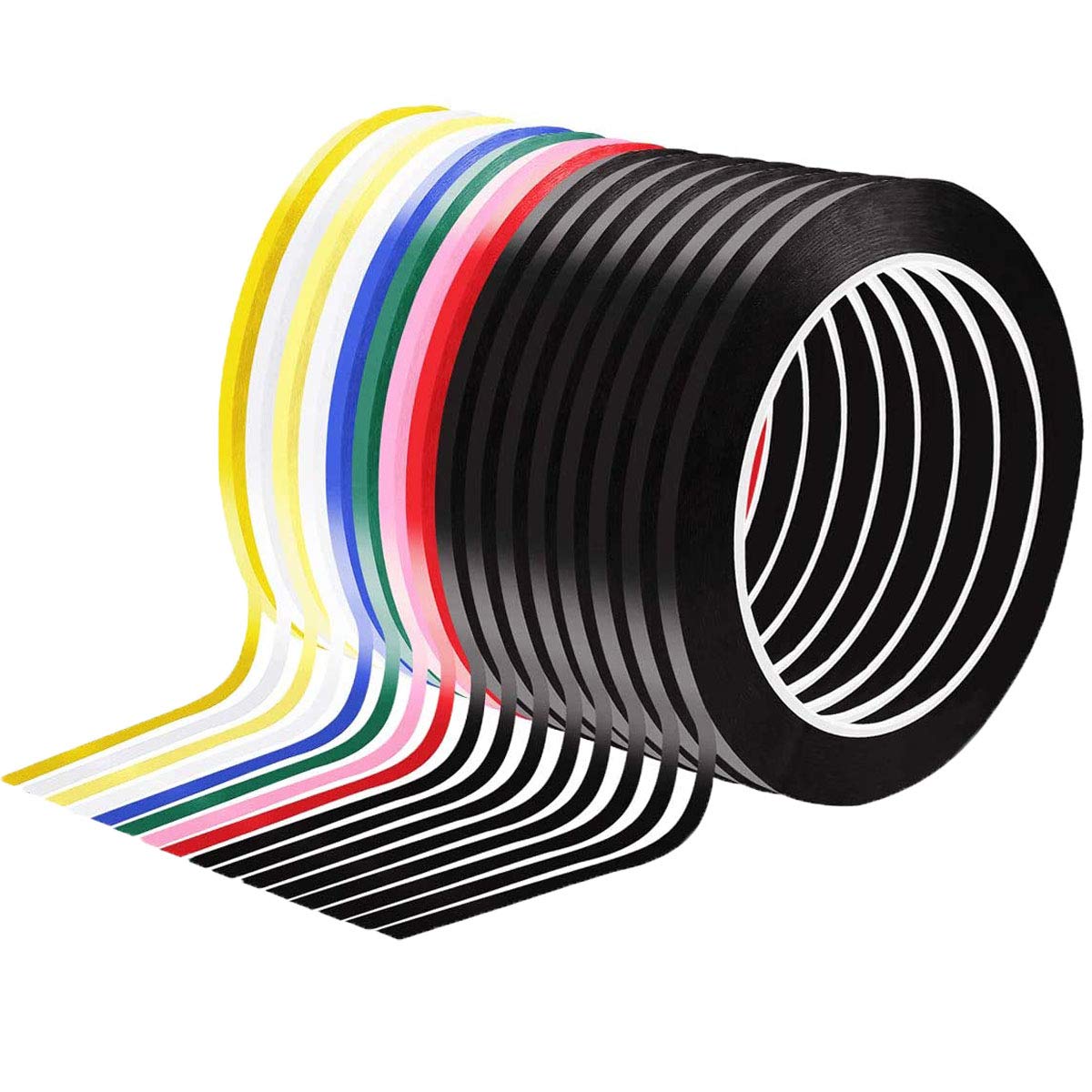 16 Rolls Whiteboard Tape Grid Marking Tape,3mm x 66m Self Adhesive Whiteboard Gridding Tape,Carft Whiteboard Tape Lines Decoration For Whiteboards,Blackboard,Notebook Graphic Chart (Multicolor)