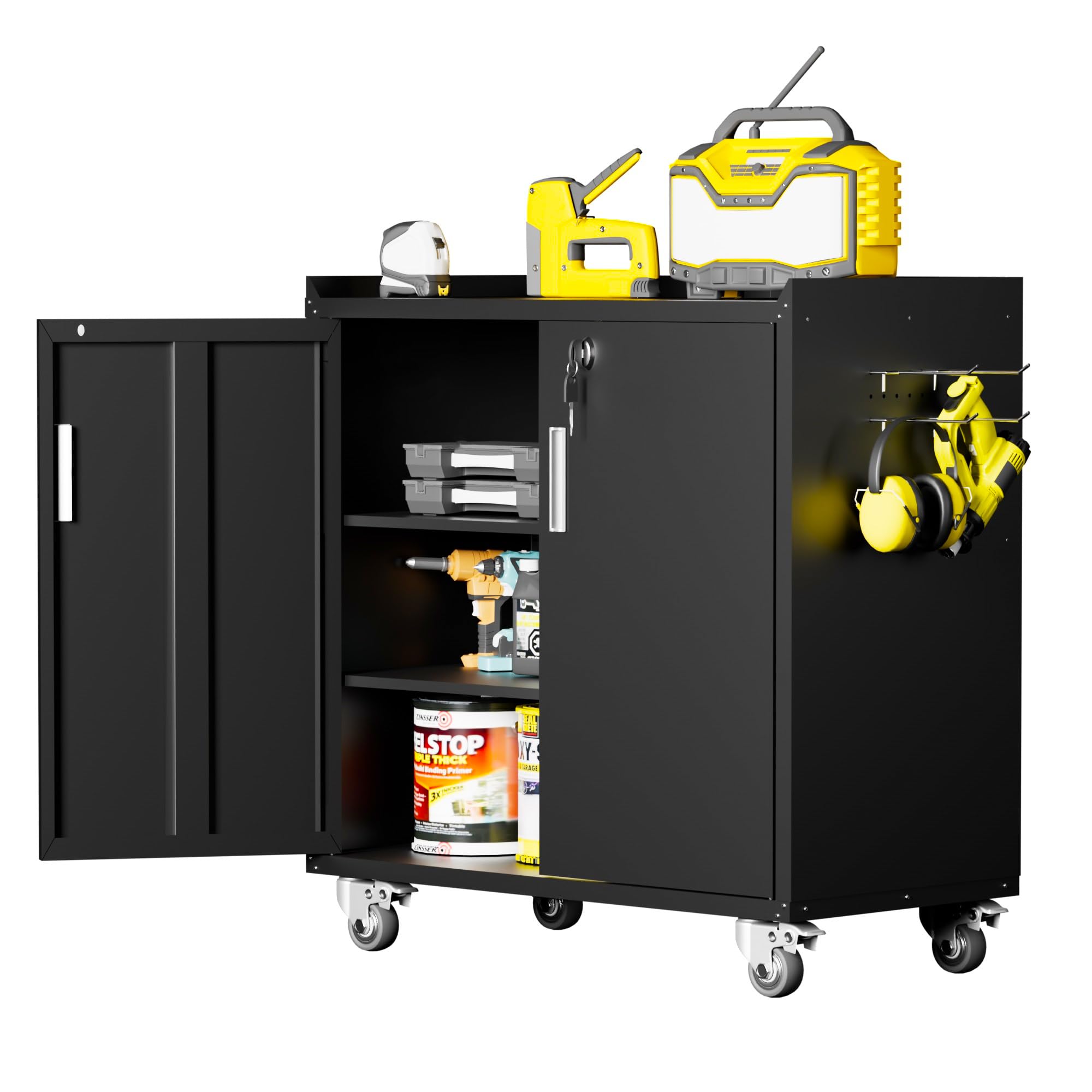 LCAOPC Metal Storage Cabinet with Wheels