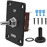 RVMARINEPAT Momentary Toggle Switch Waterproof 12V DC 30A SPDT 3 Way Toggle Switch 3 Pin (ON)-Off-(ON) with Up Down Mounting 