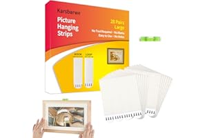 KARSBARWE 28 Pairs(56 Strips) Large Picture Hanging Strips Heavy Duty, Damage Free Picture Hangers, Hook and Loop Tape, Removable Adhesive Strips for Frame Hanging, Christmas Decorations.
